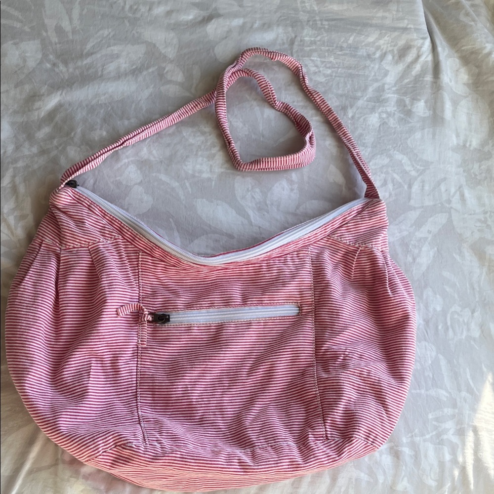 Pink Striped Shoulder Bag